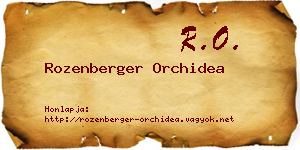 Rozenberger Orchidea névjegykártya